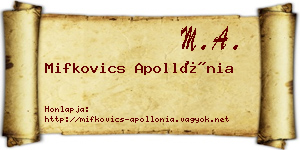 Mifkovics Apollónia névjegykártya